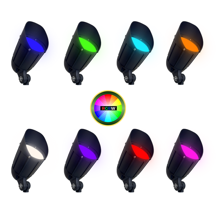 Outdoor Landscape Lighting LED 12V Low Voltage CDRA12 4x/8x/12x Package 12W 12V Low Voltage Smart Bluetooth RGBW Narrow Beam Directional Outdoor Landscape Aluminum Spotlight