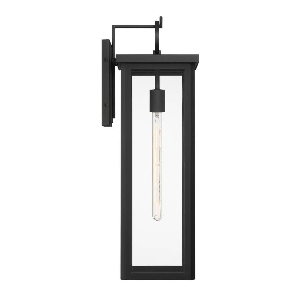 Outdoor Landscape Lighting LED 12V Low Voltage Boadie 1 Light Outdoor Sconce 8"x25" Stainless Steel and Glass Matte Black Finish 120V E26 LED Bulb Socket for Patio, Garden, Exterior Walls