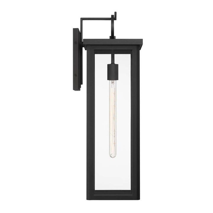 Outdoor Landscape Lighting LED 12V Low Voltage Boadie 1 Light Outdoor Sconce 8"x25" Stainless Steel and Glass Matte Black Finish 120V E26 LED Bulb Socket for Patio, Garden, Exterior Walls