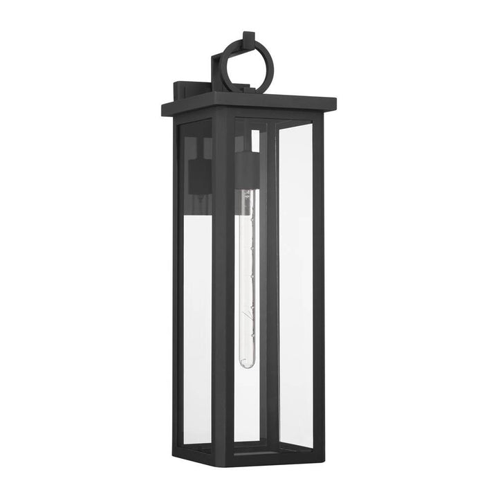Outdoor Landscape Lighting LED 12V Low Voltage Boadie 1 Light Outdoor Sconce 8"x25" Stainless Steel and Glass Matte Black Finish 120V E26 LED Bulb Socket for Patio, Garden, Exterior Walls