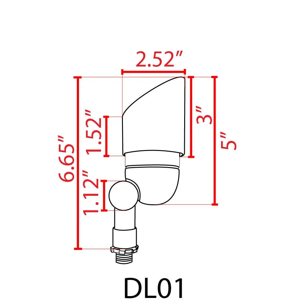 Outdoor Landscape Lighting LED 12V Low Voltage DL01 12V Low Voltage Outdoor LED Landscape Aluminum Spotlight | MR16 Socket Light Fixture