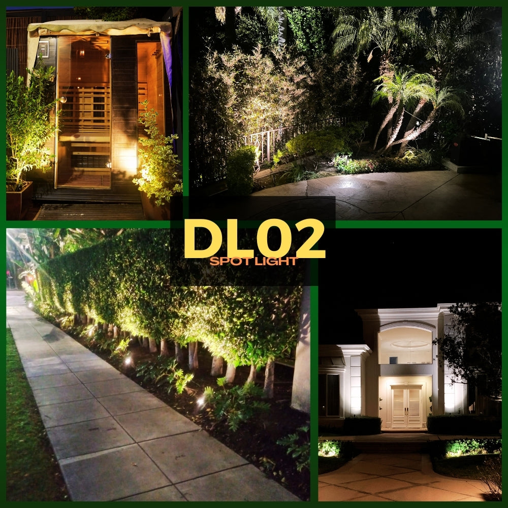 Outdoor Landscape Lighting LED 12V Low Voltage DL02 12V Low Voltage LED Landscape Aluminum Spotlight | Waterproof Aluminum Outdoor Directional Light with MR16 Socket