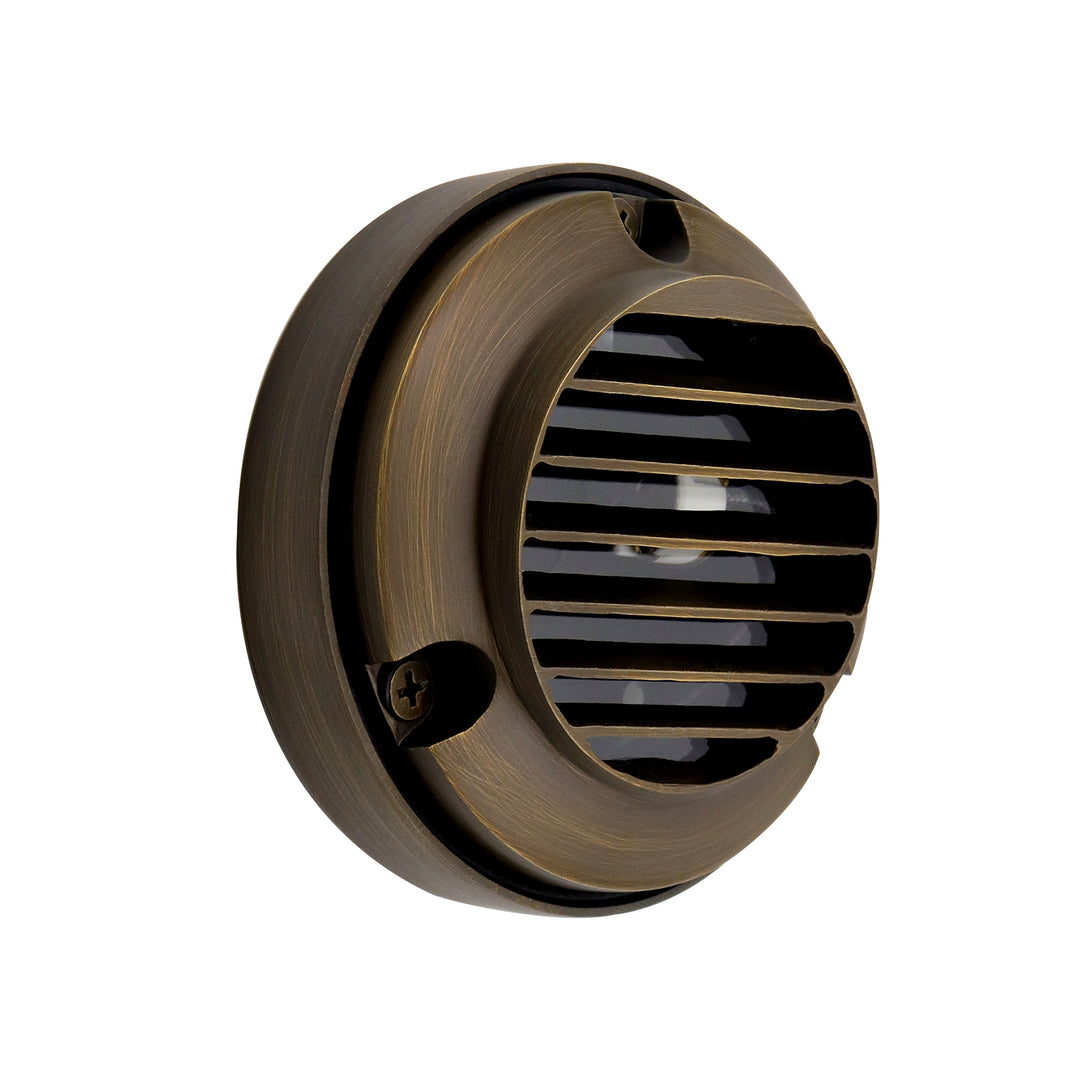 Outdoor Landscape Lighting LED 12V Low Voltage DL02B G4 Solid Brass Round Surface Mount Grilled Deck Light Low Voltage Landscape Lighting