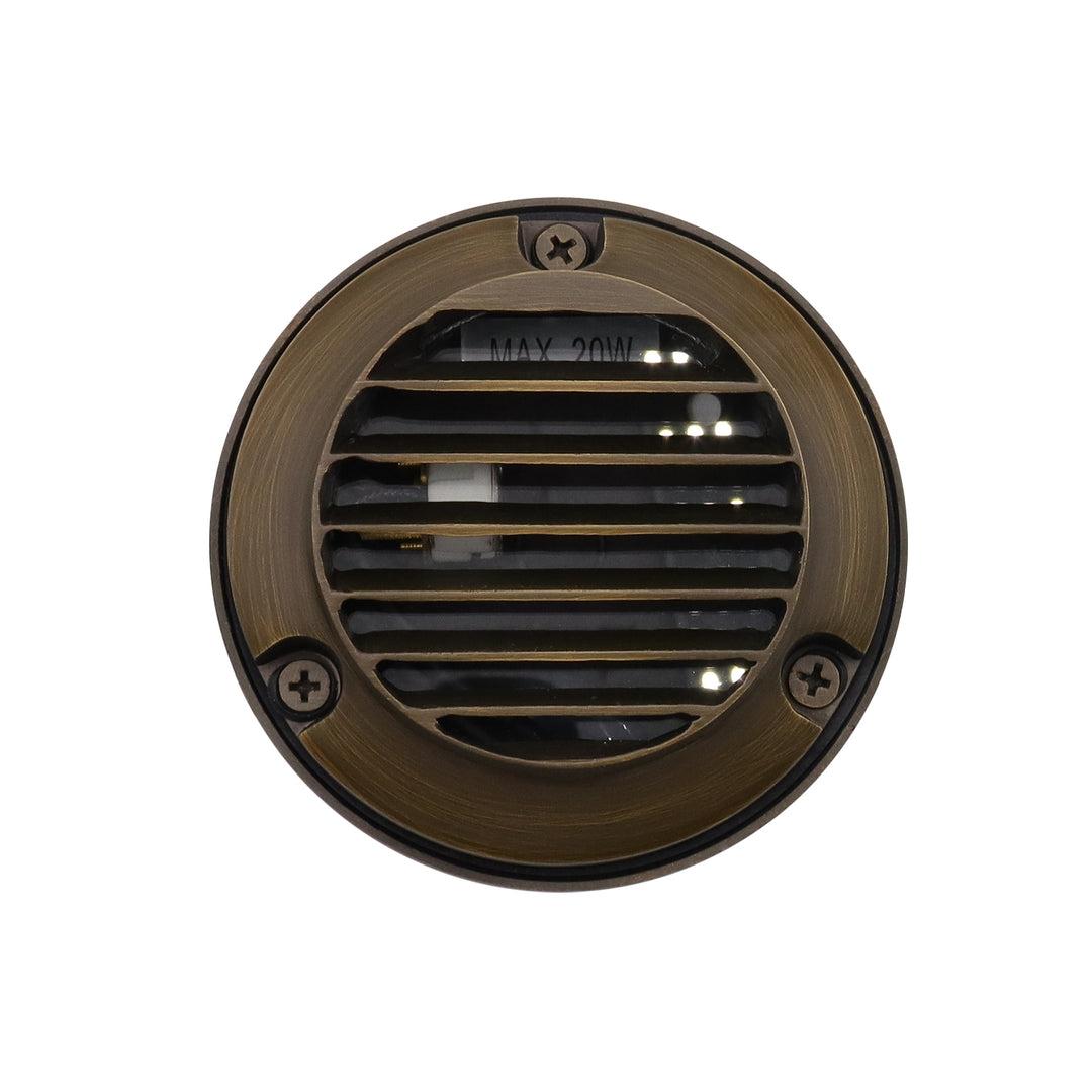 Outdoor Landscape Lighting LED 12V Low Voltage DL02B G4 Solid Brass Round Surface Mount Grilled Deck Light Low Voltage Landscape Lighting