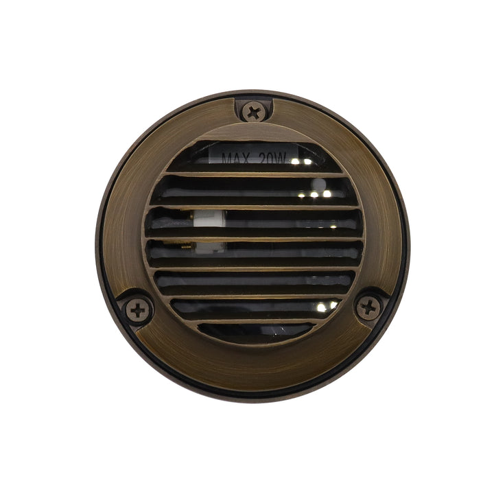 Outdoor Landscape Lighting LED 12V Low Voltage DL02B G4 Solid Brass Round Surface Mount Grilled Deck Light Low Voltage Landscape Lighting