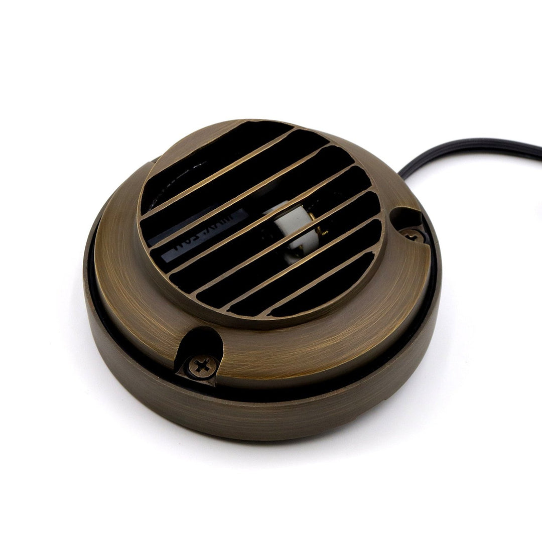 Outdoor Landscape Lighting LED 12V Low Voltage DL02B G4 Solid Brass Round Surface Mount Grilled Deck Light Low Voltage Landscape Lighting