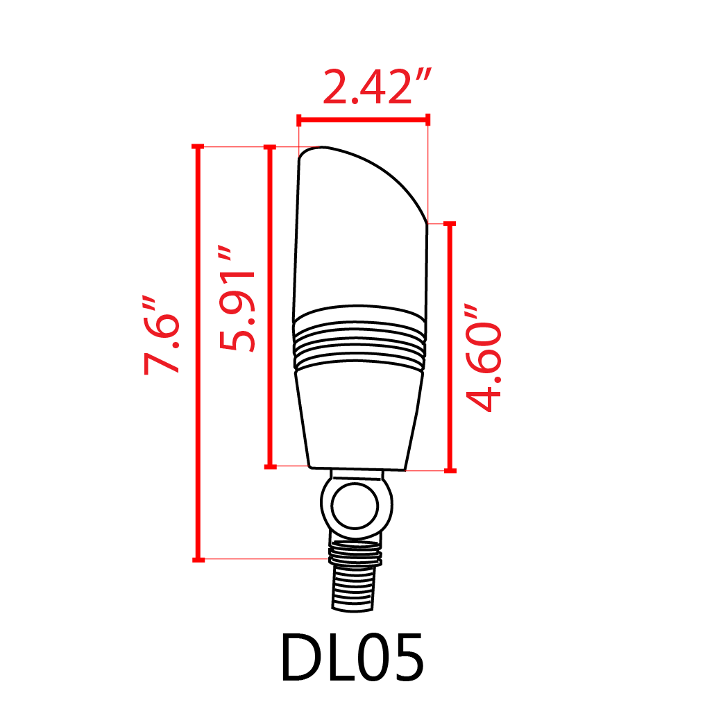 Outdoor Landscape Lighting LED 12V Low Voltage DL05 4x/8x/12x Package Low Voltage LED Smooth Bullet Directional Outdoor Aluminum Spotlight with MR16 5W 3000K Bulb