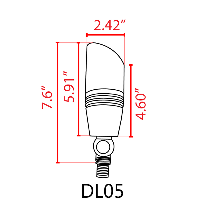 Outdoor Landscape Lighting LED 12V Low Voltage DL05 4x/8x/12x Package Low Voltage LED Smooth Bullet Directional Outdoor Aluminum Spotlight with MR16 5W 3000K Bulb