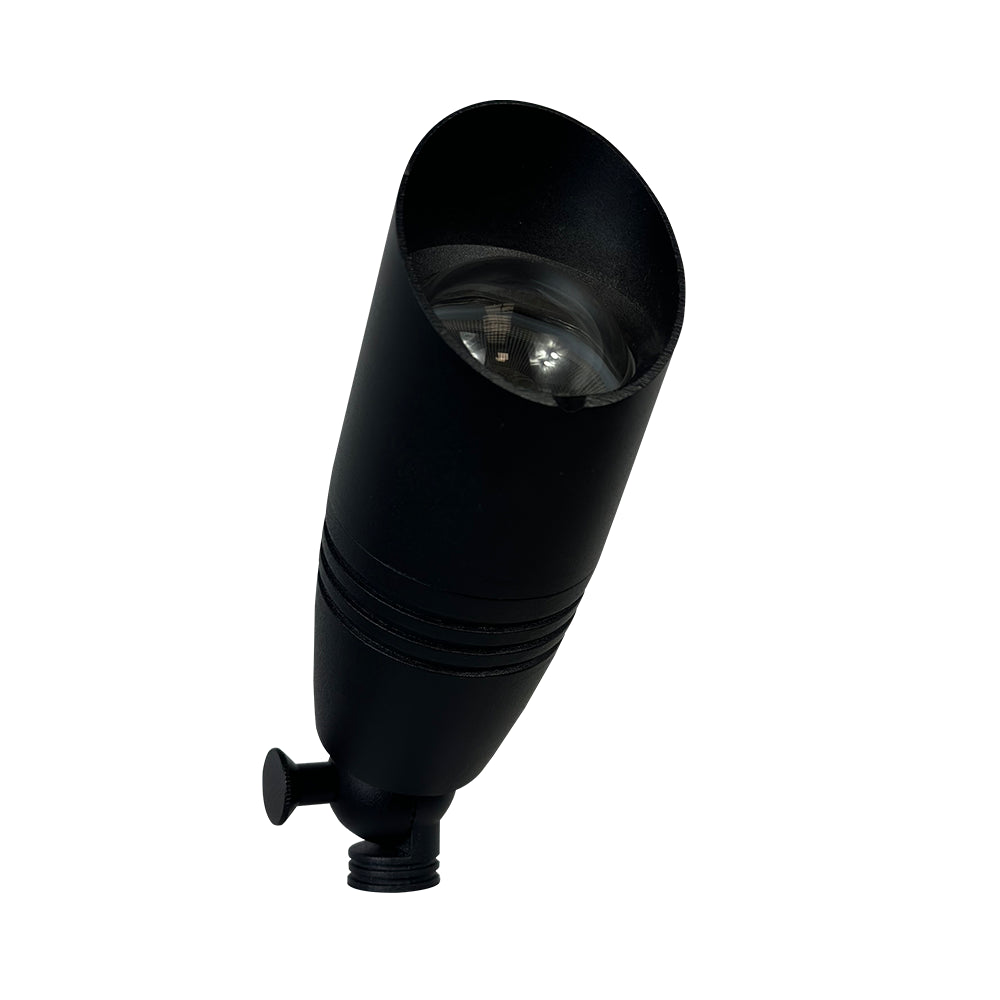 Outdoor Landscape Lighting LED 12V Low Voltage DL05R 8W RGBCW Cast Aluminum 12V AC/DC Low Voltage Integrated LED Smooth Bullet Directional Outdoor Spotlight IP65