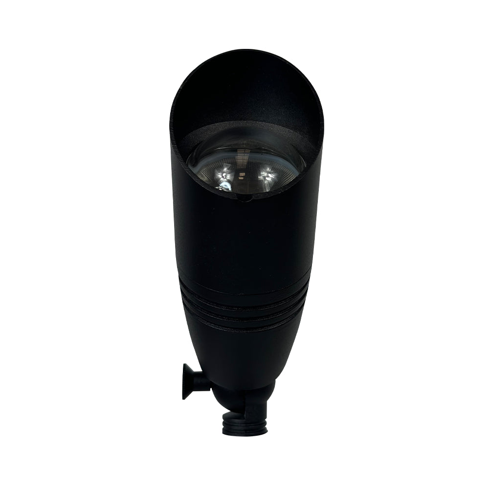 Outdoor Landscape Lighting LED 12V Low Voltage DL05R 8W RGBCW Cast Aluminum 12V AC/DC Low Voltage Integrated LED Smooth Bullet Directional Outdoor Spotlight IP65