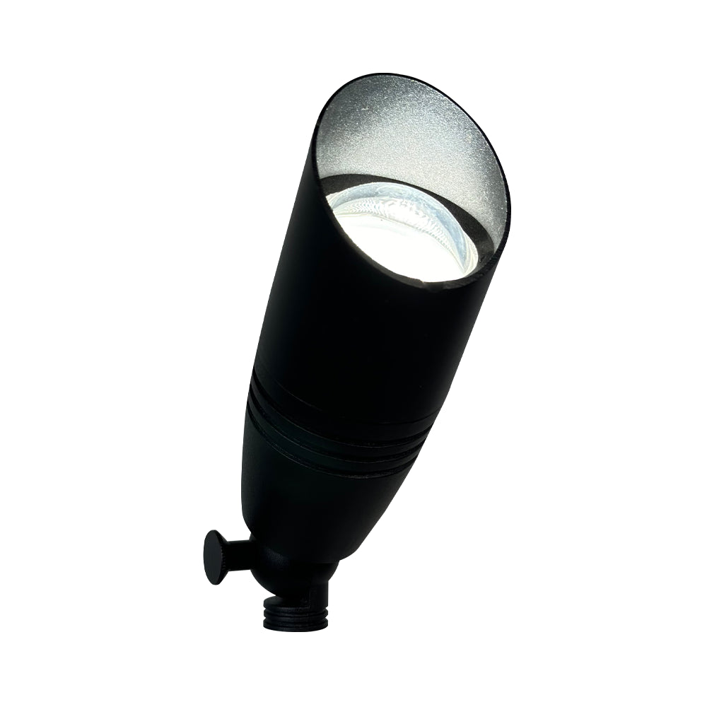 Outdoor Landscape Lighting LED 12V Low Voltage DL05R 8W RGBCW Cast Aluminum 12V AC/DC Low Voltage Integrated LED Smooth Bullet Directional Outdoor Spotlight IP65