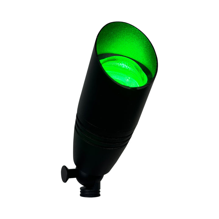 Outdoor Landscape Lighting LED 12V Low Voltage DL05R 8W RGBCW Cast Aluminum 12V AC/DC Low Voltage Integrated LED Smooth Bullet Directional Outdoor Spotlight IP65