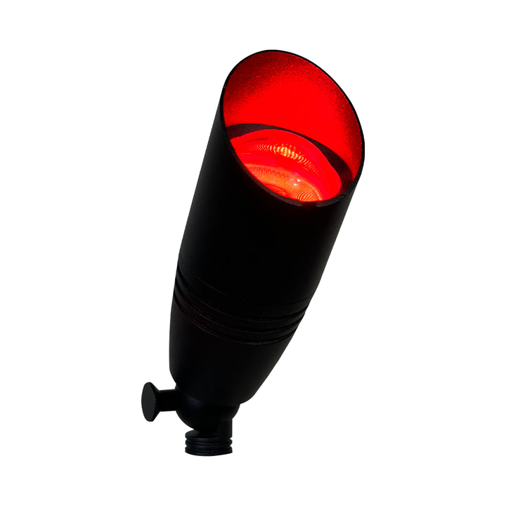 Outdoor Landscape Lighting LED 12V Low Voltage DL05R 8W RGBCW Cast Aluminum 12V AC/DC Low Voltage Integrated LED Smooth Bullet Directional Outdoor Spotlight IP65