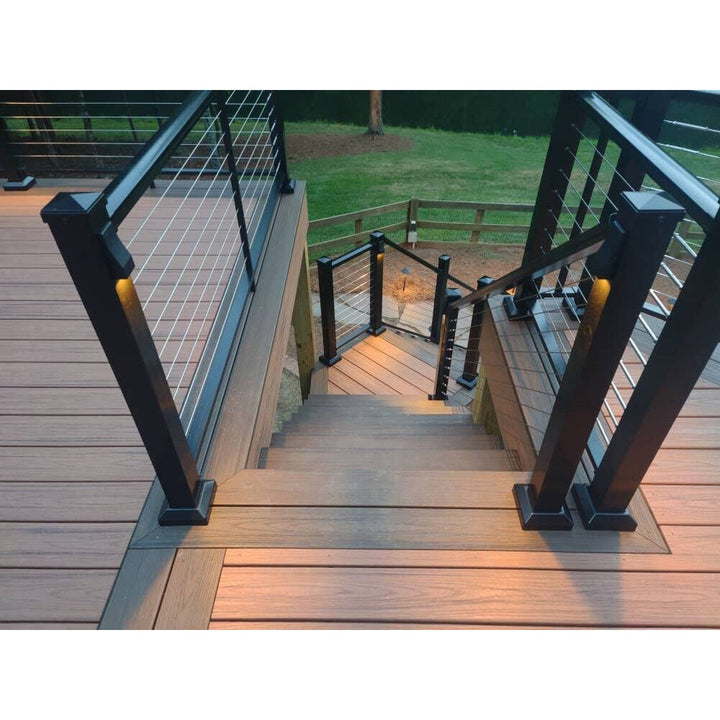 Outdoor Landscape Lighting LED 12V Low Voltage DLA06 6-Pack 2W Low Voltage LED Outdoor Deck Down Lights Package, 12V LED Step Patio Landscape Lights