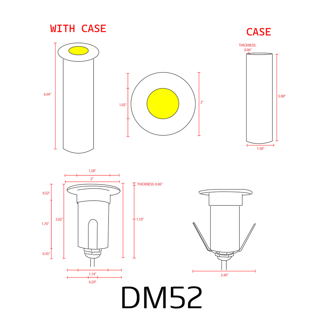 Outdoor Landscape Lighting LED 12V Low Voltage DM52 Stainless Steel In-Ground Well Light | 3W Integrated LED 12V Low Voltage Landscape Light