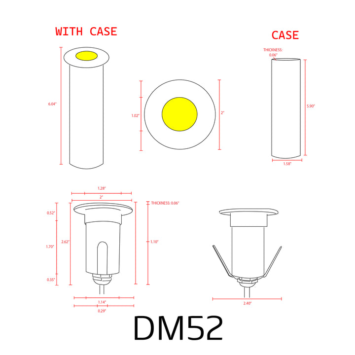 Outdoor Landscape Lighting LED 12V Low Voltage DM52 Stainless Steel In-Ground Well Light | 3W Integrated LED 12V Low Voltage Landscape Light
