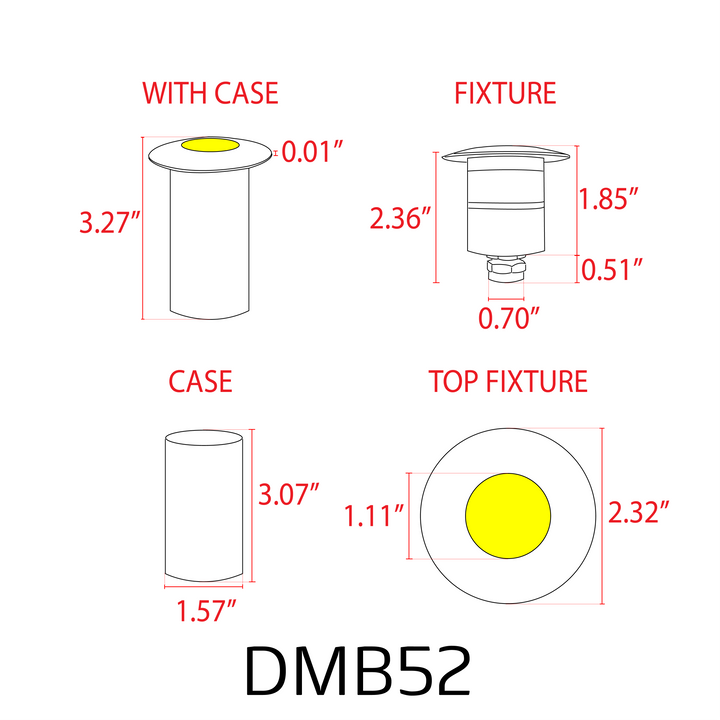 Outdoor Landscape Lighting LED 12V Low Voltage DMB52 Cast Brass In-Ground Well Light | 1.5W 3000K Warm White Integrated LED 12V Low Voltage Landscape Light