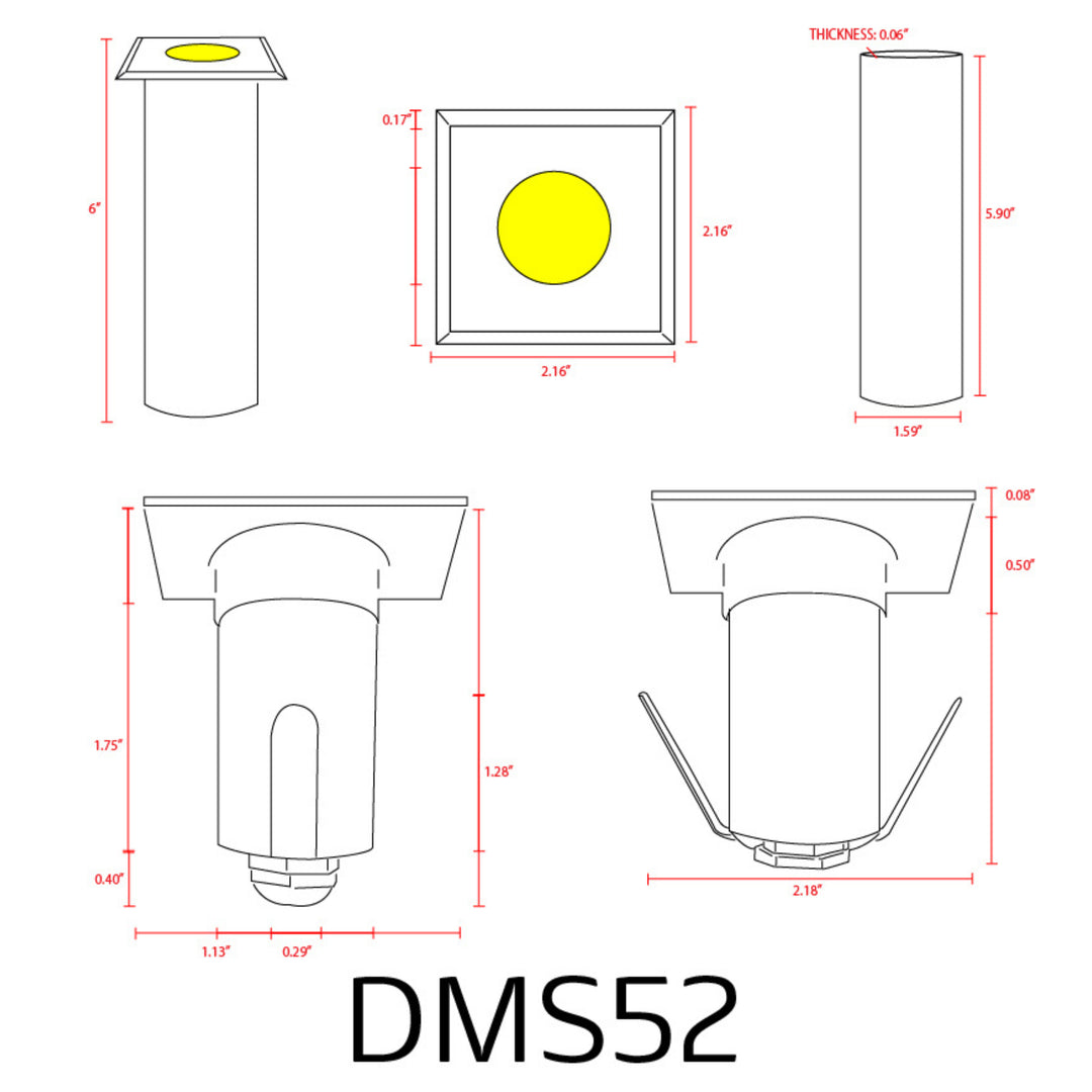 Outdoor Landscape Lighting LED 12V Low Voltage DMS52 Stainless Steel In-Ground Well Light | 3W Integrated LED 12V Low Voltage Landscape Light