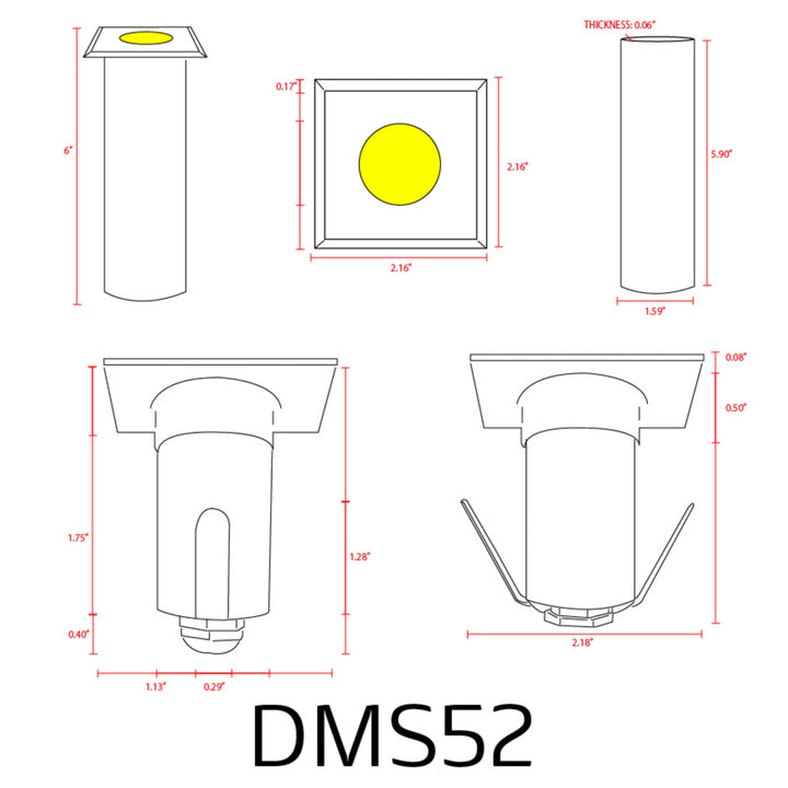 Outdoor Landscape Lighting LED 12V Low Voltage DMS52 Stainless Steel In-Ground Well Light | 3W Integrated LED 12V Low Voltage Landscape Light