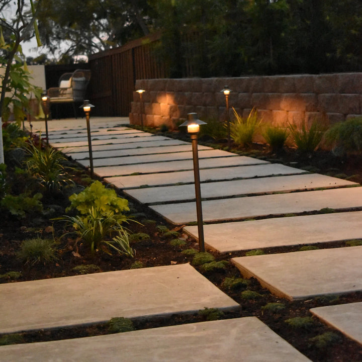 Outdoor Landscape Lighting LED 12V Low Voltage BPLP09 Tulay SH 18" Antique Brass Path Light Low Voltage Outdoor Lighting