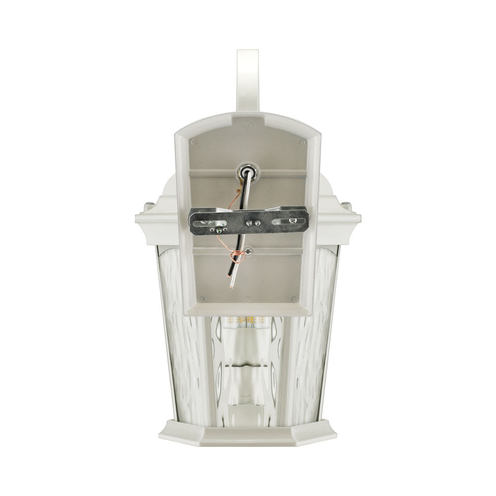 Outdoor Landscape Lighting LED 12V Low Voltage Aluminum LED Wall Flame Lantern with Water Glass 12.5W 1200lm 3000K with Flame Bulb Effect Fixture with Photocell and Motion Sensor Integrated LED Line Voltage 120V AC IP65 Waterproof