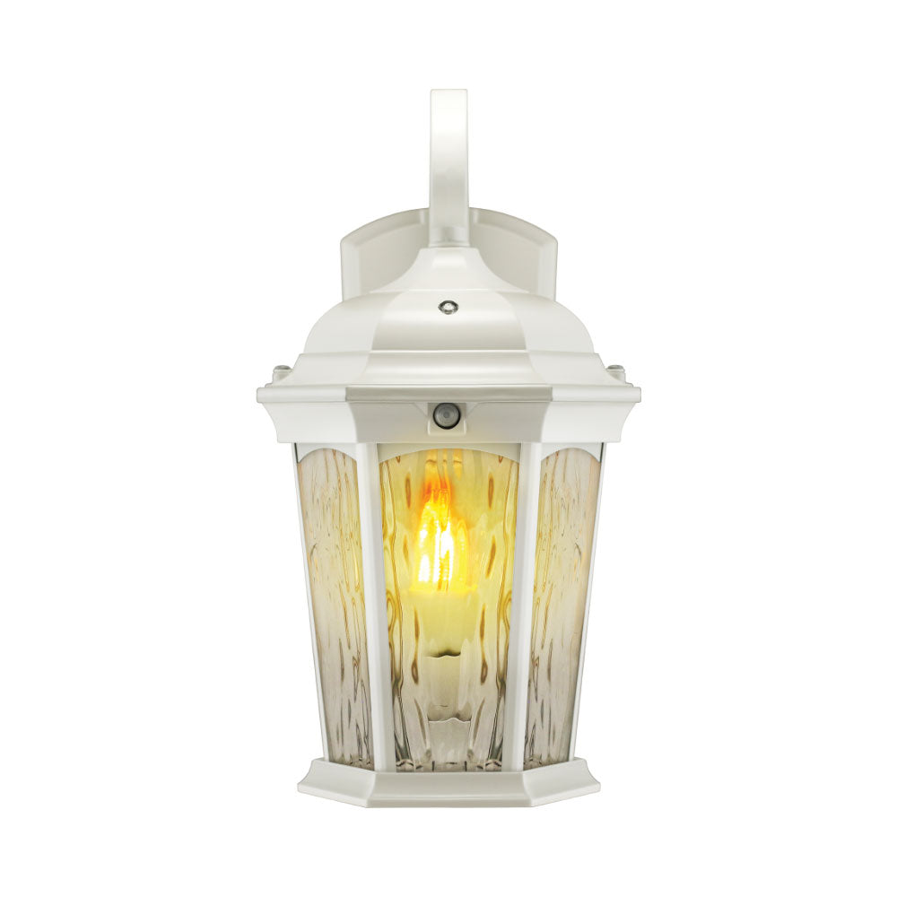 Outdoor Landscape Lighting LED 12V Low Voltage Aluminum LED Wall Flame Lantern with Water Glass 12.5W 1200lm 3000K with Flame Bulb Effect Fixture with Photocell and Motion Sensor Integrated LED Line Voltage 120V AC IP65 Waterproof