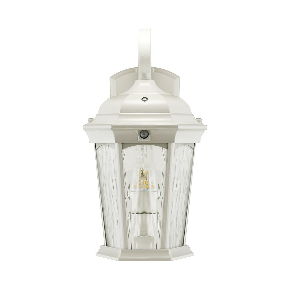 Outdoor Landscape Lighting LED 12V Low Voltage Aluminum LED Wall Flame Lantern with Water Glass 12.5W 1200lm 3000K with Flame Bulb Effect Fixture with Photocell and Motion Sensor Integrated LED Line Voltage 120V AC IP65 Waterproof