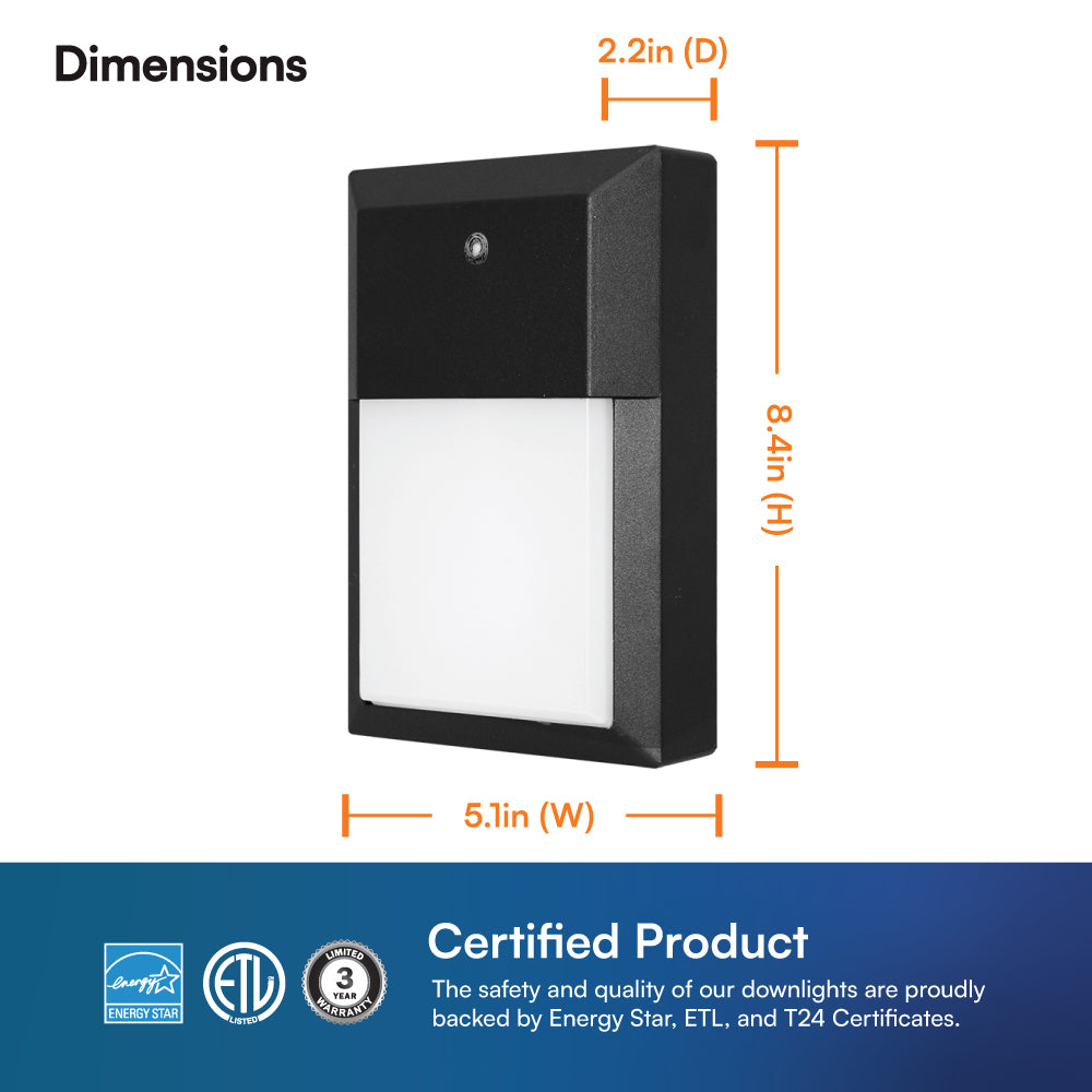 Outdoor Landscape Lighting LED 12V Low Voltage Mini Wall Pack LED Light 5CCT Selectable 15.8W 1600LM Line Voltage 120V AC IP65 Waterproof