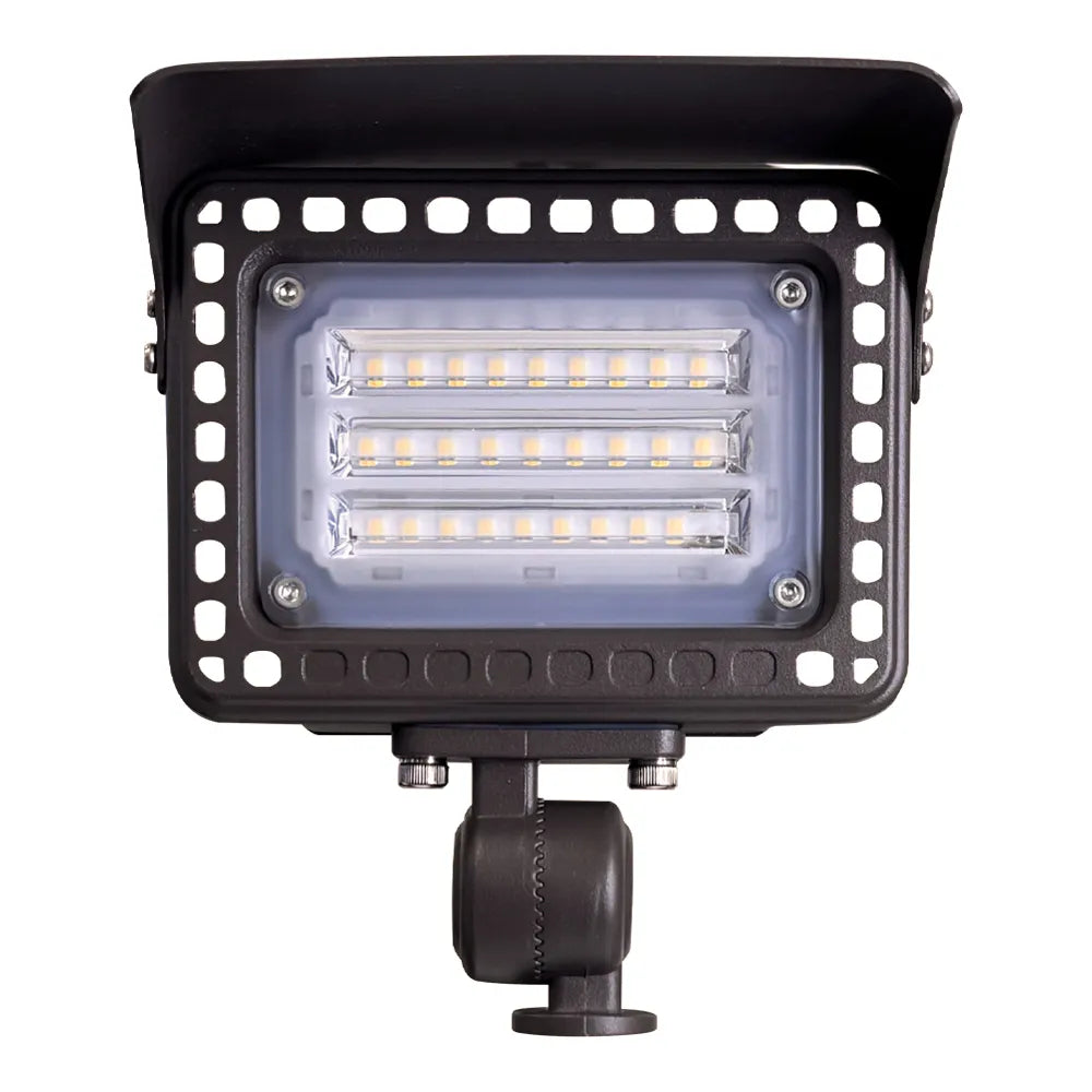 Outdoor Landscape Lighting LED 12V Low Voltage FLACCT20 Bronze 4x/8x/12x Package 12V Low Voltage Adjustable CCT and Wattage 5W-20W Integrated LED Landscape Lighting Aluminum Outdoor Floodlight