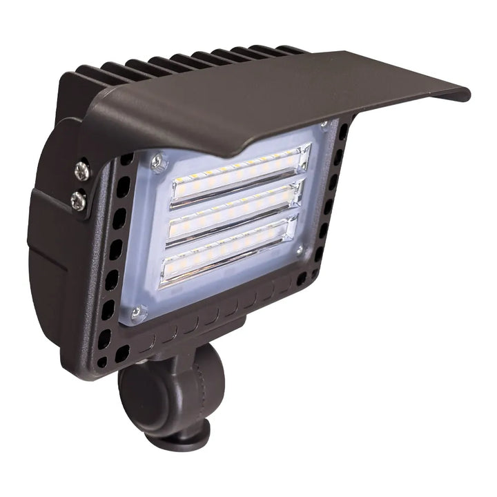 Outdoor Landscape Lighting LED 12V Low Voltage FLACCT20 Bronze 4x/8x/12x Package 12V Low Voltage Adjustable CCT and Wattage 5W-20W Integrated LED Landscape Lighting Aluminum Outdoor Floodlight