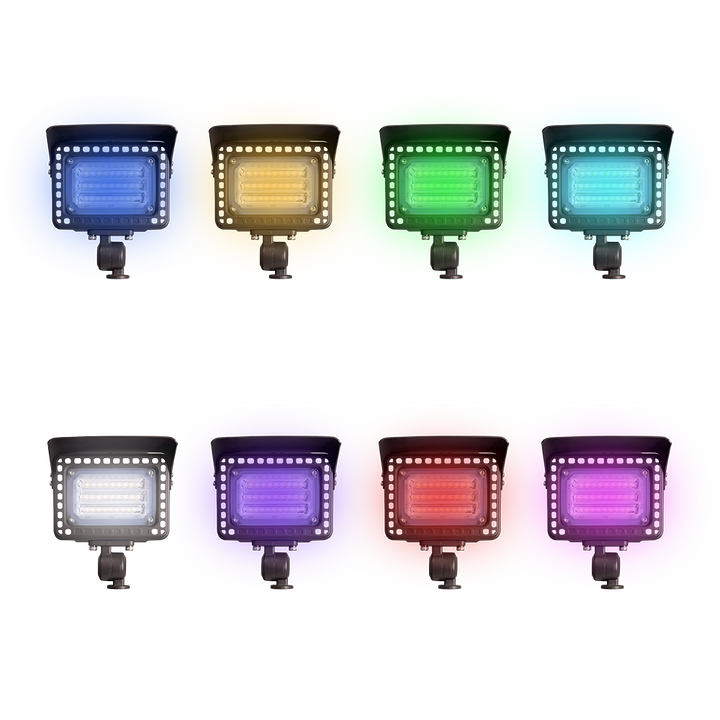 Outdoor Landscape Lighting LED 12V Low Voltage FLARGBCW20 12V Low Voltage 20W RGBCW Outdoor LED Landscape Lighting Bronze Aluminum Floodlight