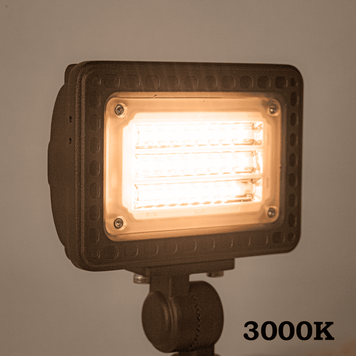 Outdoor Landscape Lighting LED 12V Low Voltage FLACCT20 Bronze 12V Low Voltage Adjustable 3CCT and Wattage 5W-20W Integrated LED Landscape Lighting Outdoor Floodlight