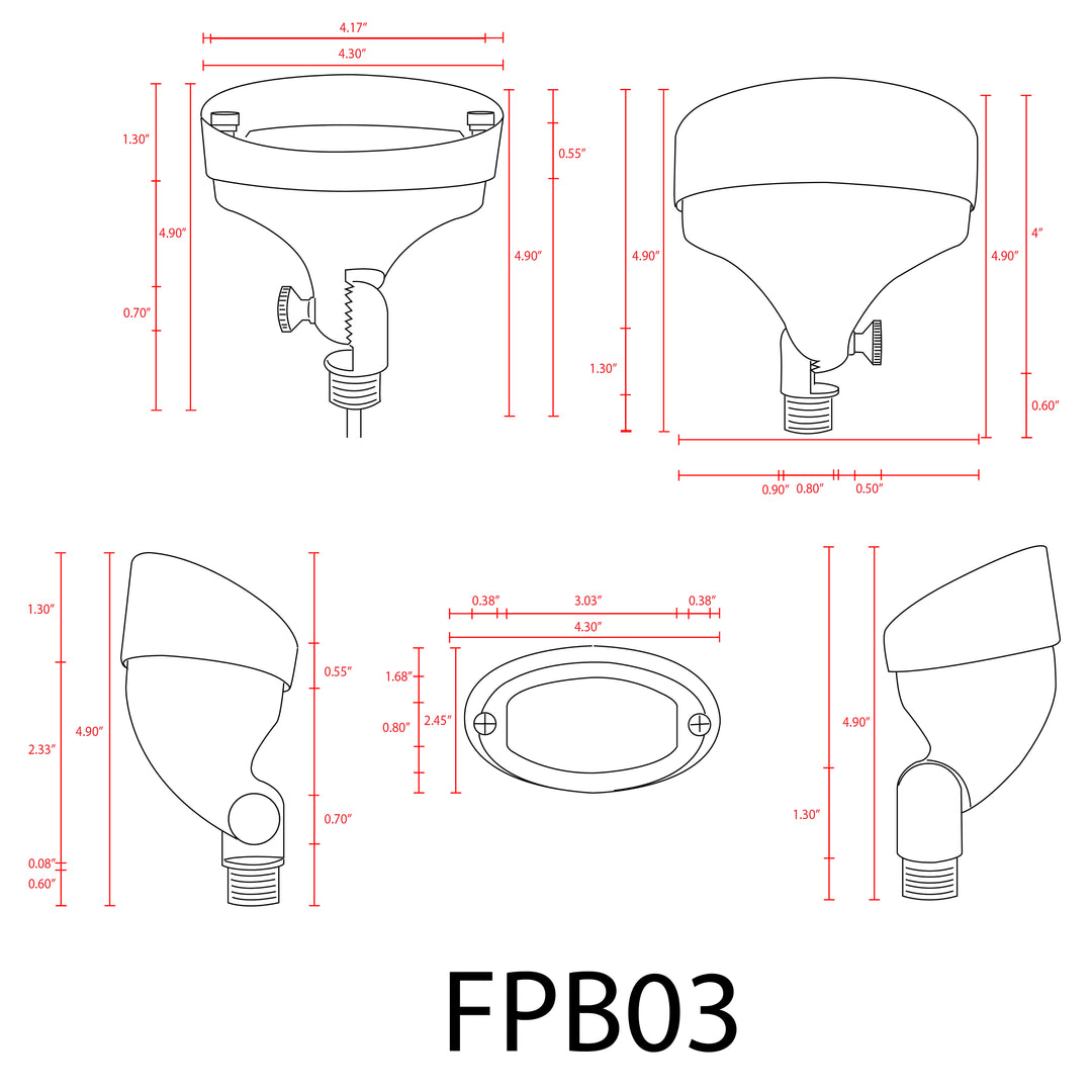 Outdoor Landscape Lighting LED 12V Low Voltage FPB03 Cast Brass Floodlight | Lamp Ready 12V Low Voltage Landscape Light G4 Socket