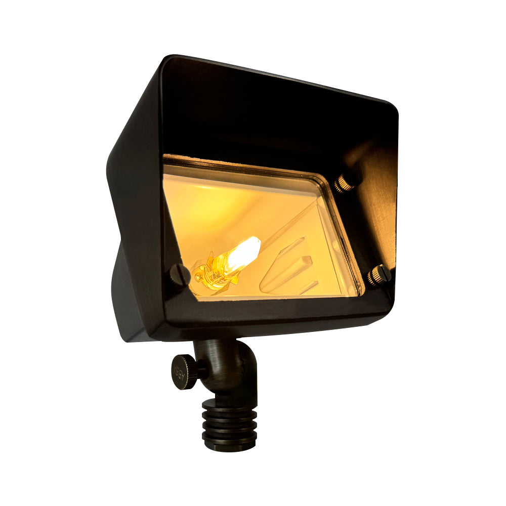 Outdoor Landscape Lighting LED 12V Low Voltage FPB05 Cast Brass Rectangular LED 12V Low Voltage Directional Floodlight Adjustable Landscape Lighting MR16 Socket