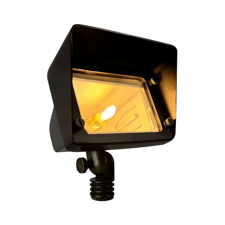 Outdoor Landscape Lighting LED 12V Low Voltage FPB05 4x/8x/12x Package Cast Brass Rectangular LED 12V Low Voltage Directional Floodlight Adjustable Landscape Lighting with MR16 5W 3000K Bulb