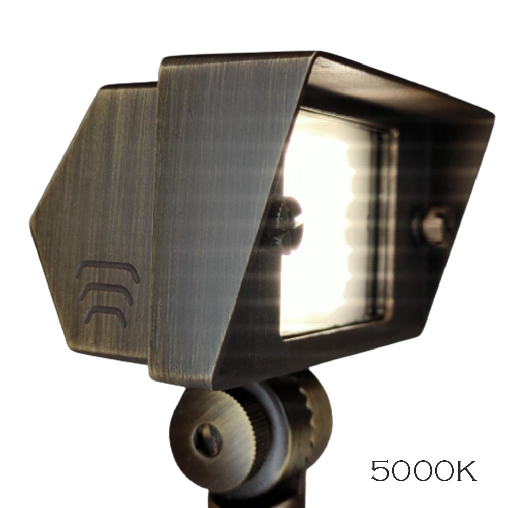 Outdoor Landscape Lighting LED 12V Low Voltage FPBCC04 Cast Brass 3CCT Adjustable 2W-7W Rectangular Built-In LED Floodlight Low Voltage Fixture