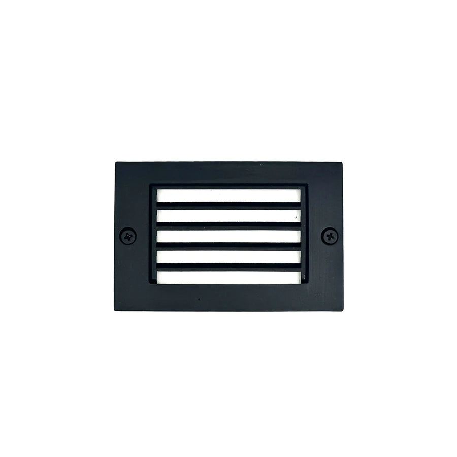 Outdoor Landscape Lighting LED 12V Low Voltage STBP07 Rein Brass Louv Mini Integrated 2700K Warm White Integrated LED Deck Light Low Voltage Outdoor Lighting Black