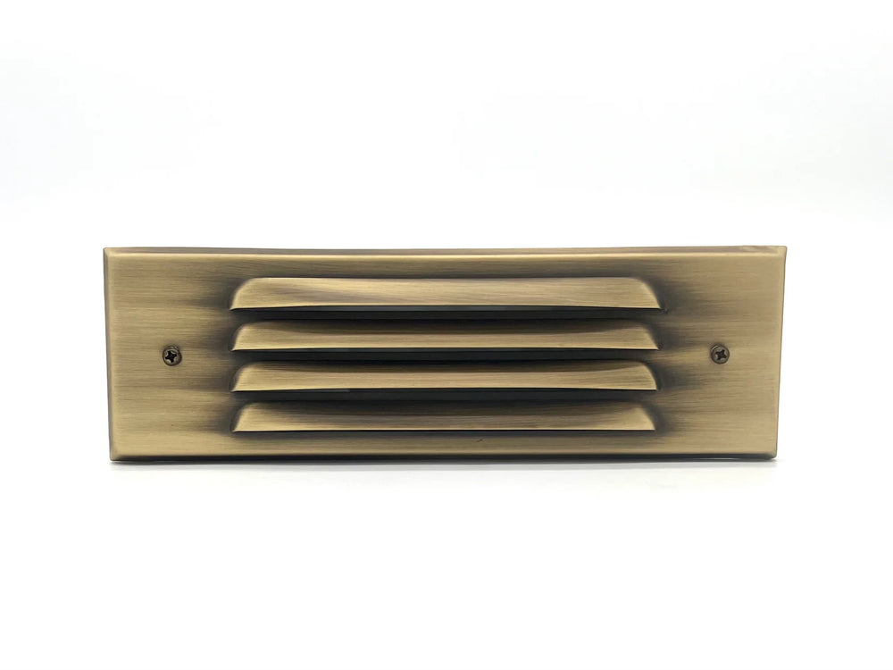 Outdoor Landscape Lighting LED 12V Low Voltage STBP04 Tulay Antique Brass Louvered Step Light Low Voltage Landscape Lighting