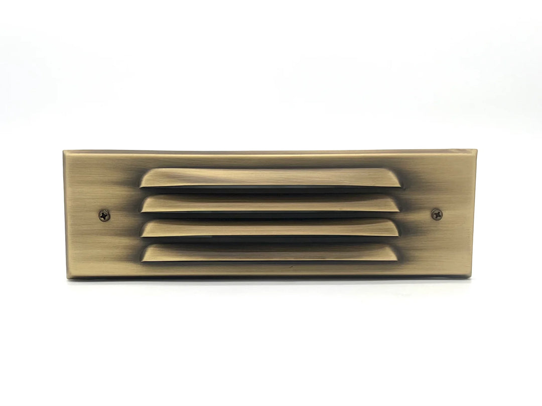 Outdoor Landscape Lighting LED 12V Low Voltage STBP04 Tulay Antique Brass Louvered Step Light Low Voltage Landscape Lighting