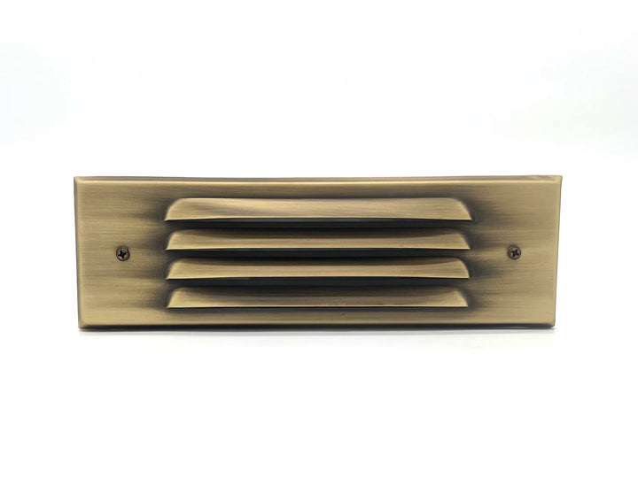 Outdoor Landscape Lighting LED 12V Low Voltage STBP04 Tulay Antique Brass Louvered Step Light Low Voltage Landscape Lighting