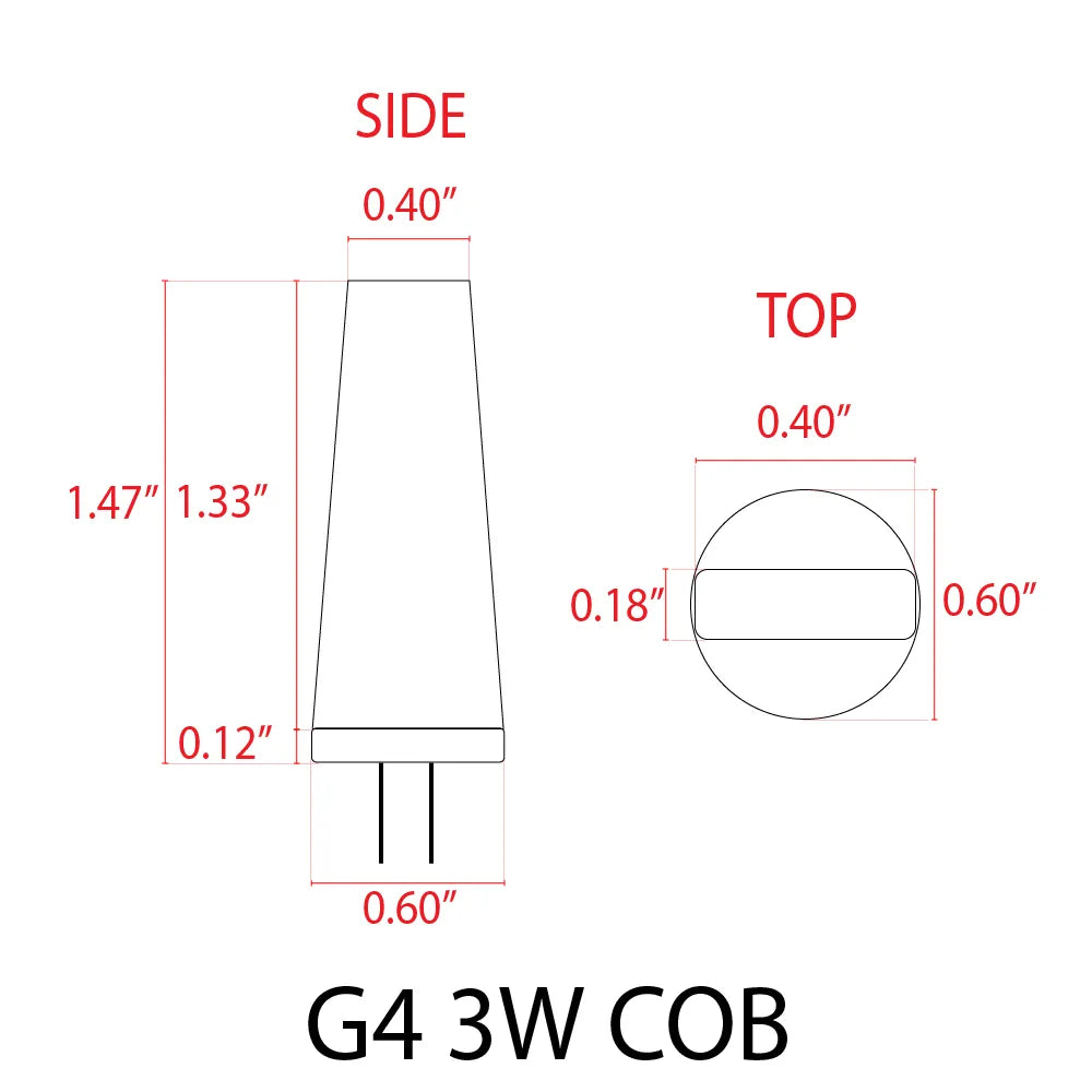 Outdoor Landscape Lighting LED 12V Low Voltage G4 2W/3W 12V AC/DC COB Low Voltage LED Bi-Pin Light Bulb | Landscape Lighting Accessory