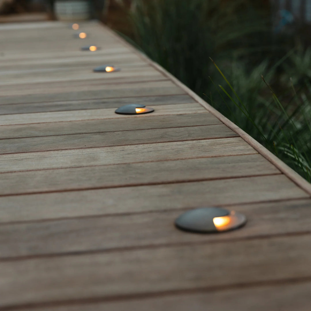 Outdoor Landscape Lighting LED 12V Low Voltage UNBP04 Stel-Path Antique Brass In-Ground Well Light Low Voltage Outdoor Lighting