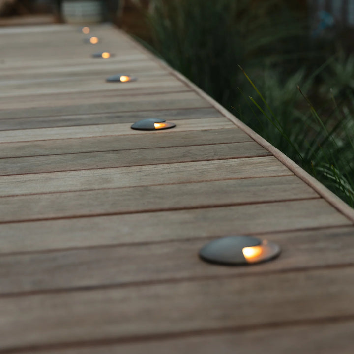 Outdoor Landscape Lighting LED 12V Low Voltage UNBP04 Stel-Path Antique Brass In-Ground Well Light Low Voltage Outdoor Lighting