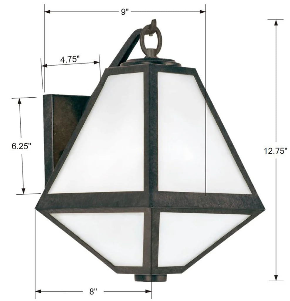 Outdoor Landscape Lighting LED 12V Low Voltage Brian Patrick Flynn Glacier 1 Light Outdoor Sconce 8"x12.75" Stainless Steel and Glass Black Charcoal Finish 120V 1 E26 Medium Base LED Bulb Socket for Patio, Garden, Interior and Exterior Walls