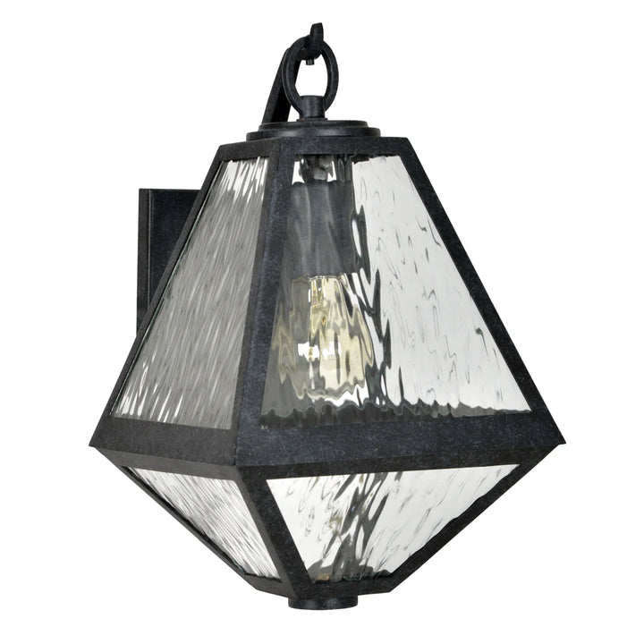 Outdoor Landscape Lighting LED 12V Low Voltage Brian Patrick Flynn Glacier 1 Light Outdoor Sconce 8"x12.75" Stainless Steel and Water Glass Black Charcoal Finish 120V 1 E26 Medium Base LED Bulb Socket for Patio, Garden, Interior and Exterior Walls