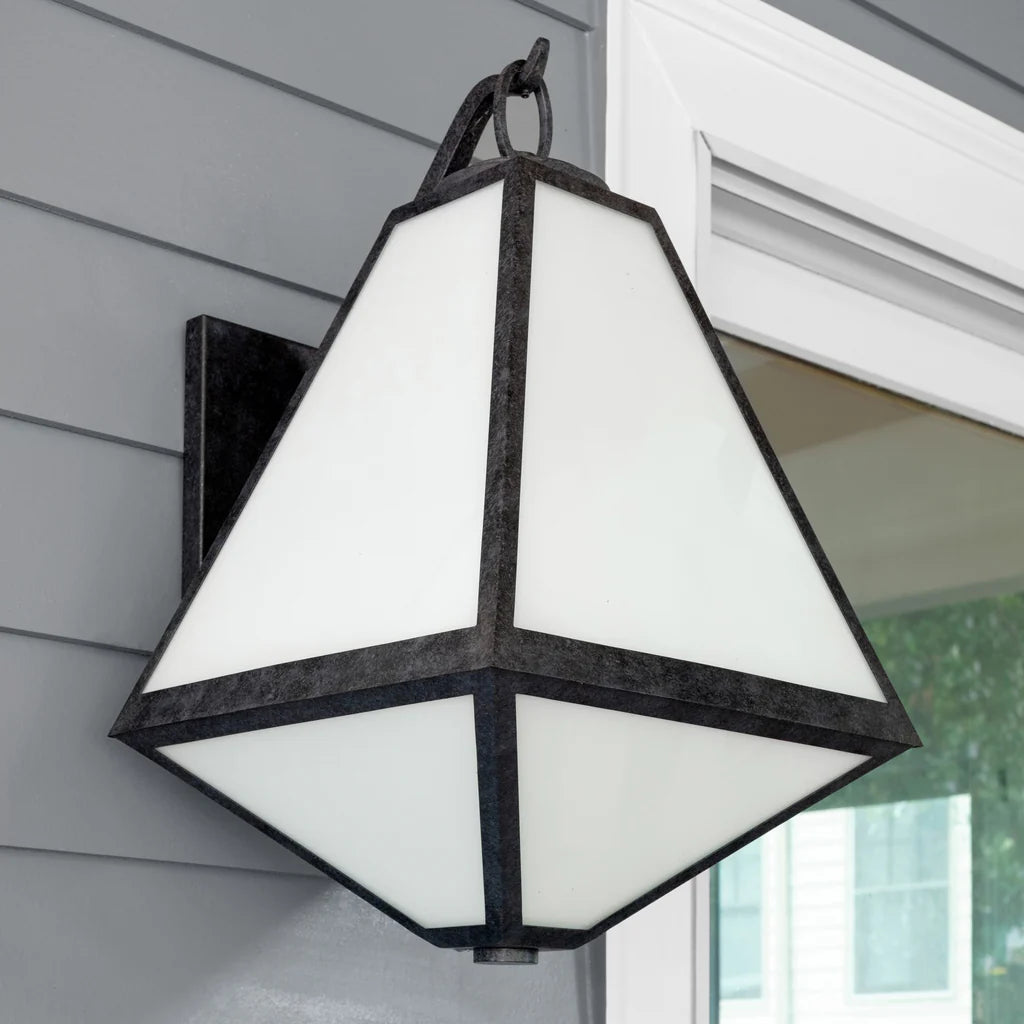 Outdoor Landscape Lighting LED 12V Low Voltage Brian Patrick Flynn Glacier 3 Light Outdoor Sconce 14"x21" Stainless Steel and Glass Black Charcoal Finish 120V 3 E12 Candelabra Base LED Bulb Sockets for Patio, Garden, Interior and Exterior Walls