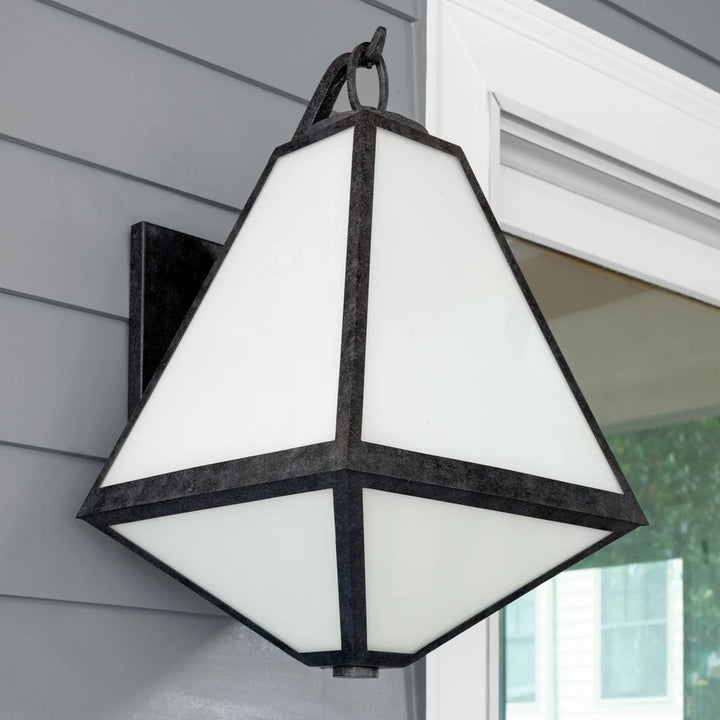 Outdoor Landscape Lighting LED 12V Low Voltage Brian Patrick Flynn Glacier 3 Light Outdoor Sconce 14"x21" Stainless Steel and Glass Black Charcoal Finish 120V 3 E12 Candelabra Base LED Bulb Sockets for Patio, Garden, Interior and Exterior Walls