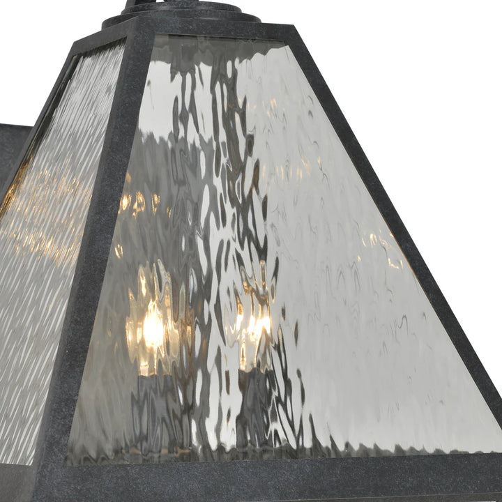 Outdoor Landscape Lighting LED 12V Low Voltage Brian Patrick Flynn Glacier 3 Light Outdoor Sconce 14"x21" Stainless Steel and Water Glass Black Charcoal Finish 120V 3 E12 Candelabra Base LED Bulb Sockets for Patio, Garden, Interior and Exterior Walls
