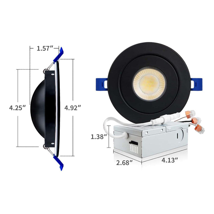 Outdoor Landscape Lighting LED 12V Low Voltage LED Canless Recessed Light 4x/8x/12x Package 9W 4 inch Gimbal 5CCT Dimmable Adjustable Directional Retrofit Eyeball Lighting with Jbox ETL Rated