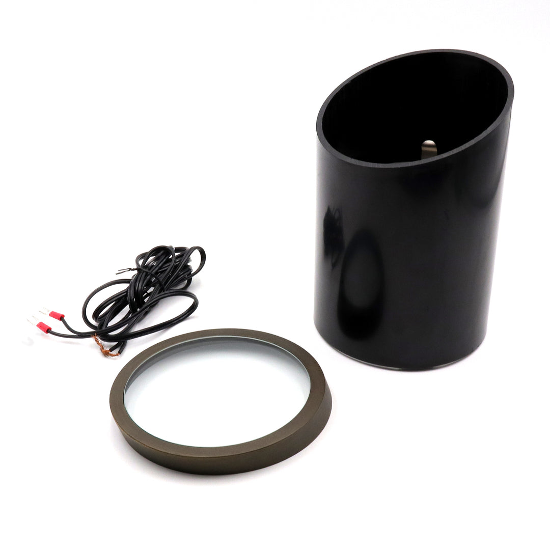 Outdoor Landscape Lighting LED 12V Low Voltage IGL06B PAR36 PVC and Solid Brass Bevel Top In-Ground Well Light Low Voltage Landscape Lighting